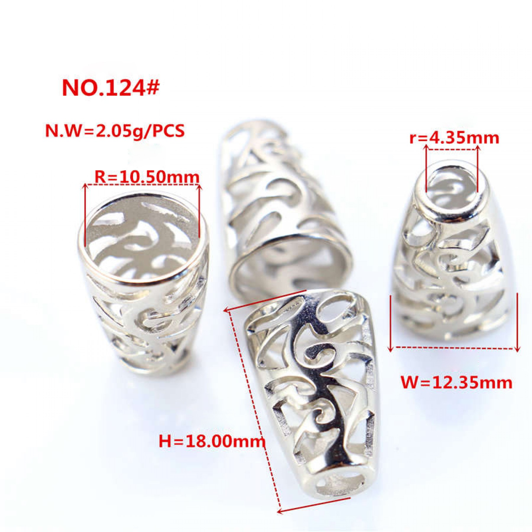 Bronze/Platinum/Rose Gold/Glossy black/White/Matte black/Gold-Alloy End Stopper